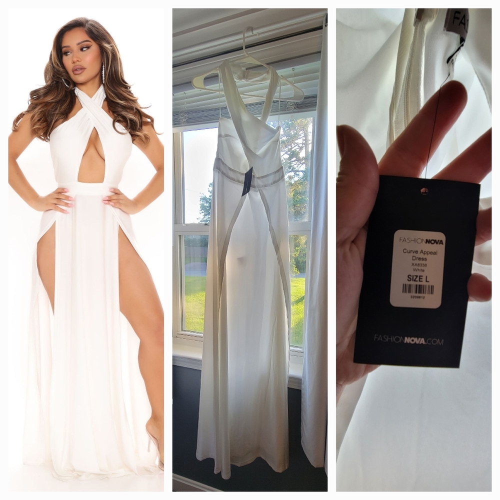 Fashion Nova Curve Appeal Dress White Large